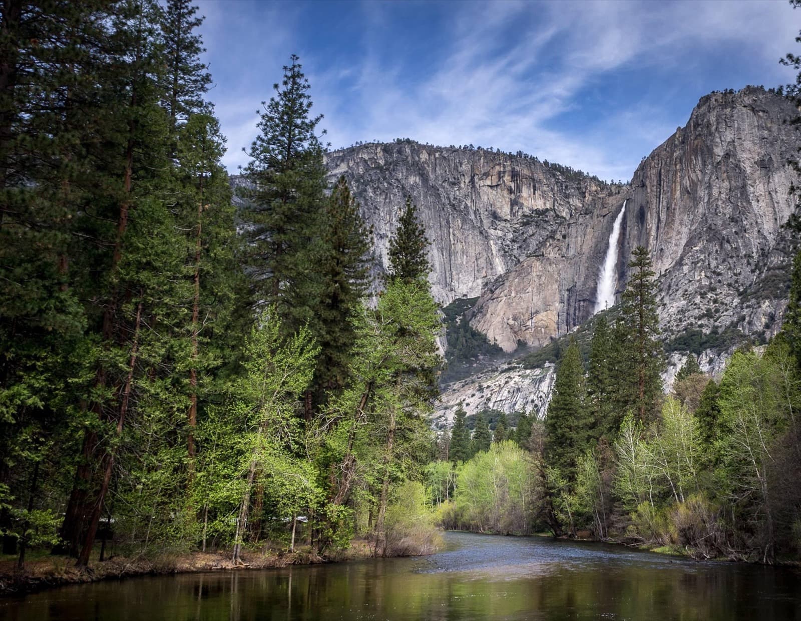 Upper Yosemite Fall above the Merced River