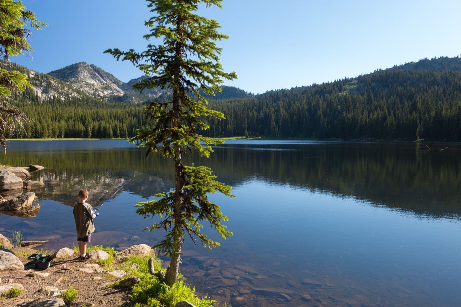 Fishing at Anthony Lake in the Elkhorn Mountains